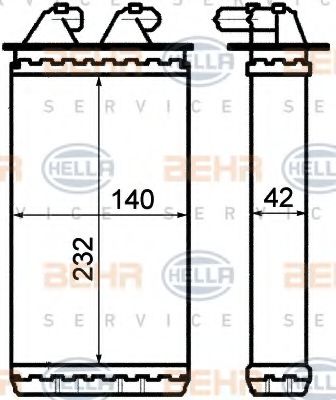 8FH 351 313-201 HELLA Heat Exchanger, interior heating