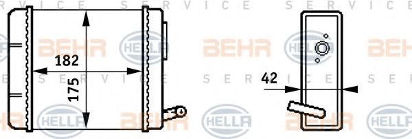 8FH351313-211 HELLA Heat Exchanger, interior heating