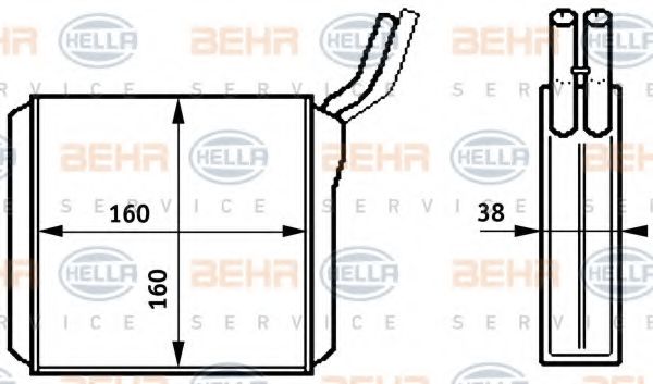 8FH 351 313-261 HELLA Heat Exchanger, interior heating