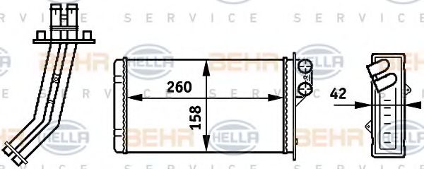 8FH 351 313-311 HELLA Heat Exchanger, interior heating
