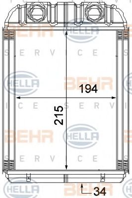 8FH 351 315-351 HELLA Heat Exchanger, interior heating