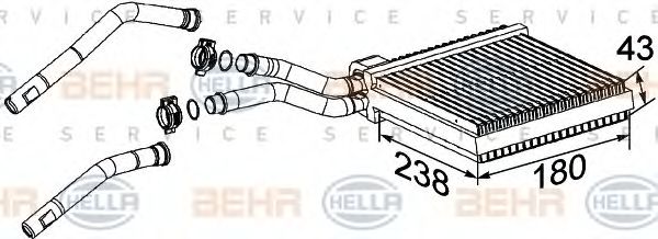 8FH 351 315-631 HELLA Heat Exchanger, interior heating