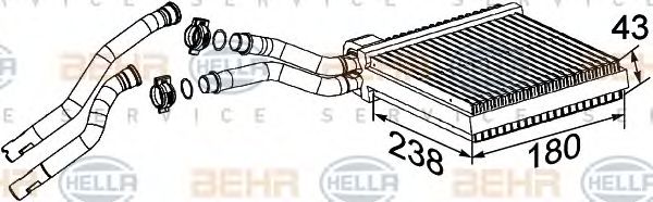 8FH 351 315-641 HELLA Heat Exchanger, interior heating
