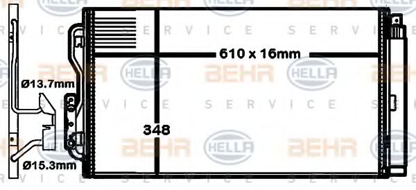 8FC 351 316-581 HELLA Condenser, air conditioning