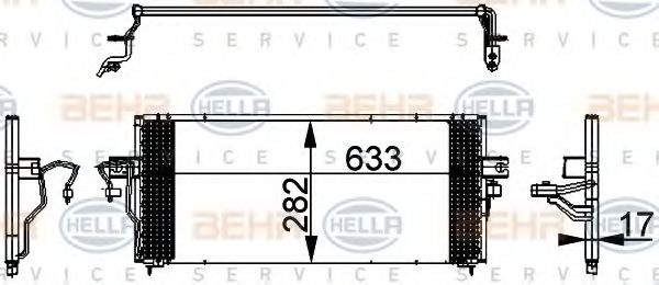 8FC 351 317-731 HELLA Kondensator, Klimaanlage