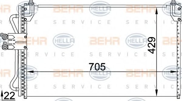 8FC 351 318-321 HELLA Condenser, air conditioning