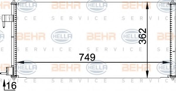 8FC 351 318-351 HELLA Condenser, air conditioning