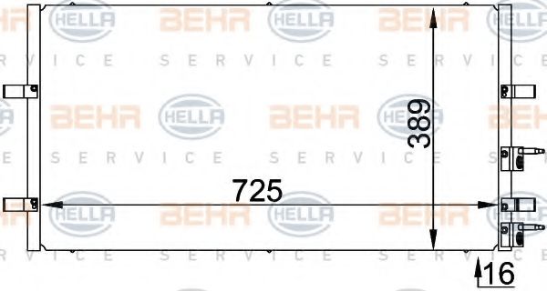 8FC 351 318-411 HELLA Condenser, air conditioning