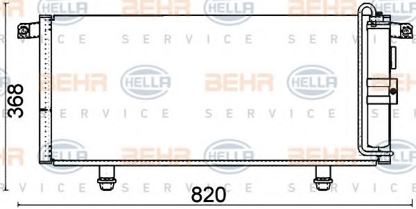 8FC 351 318-591 HELLA Air Conditioning Condenser, air conditioning