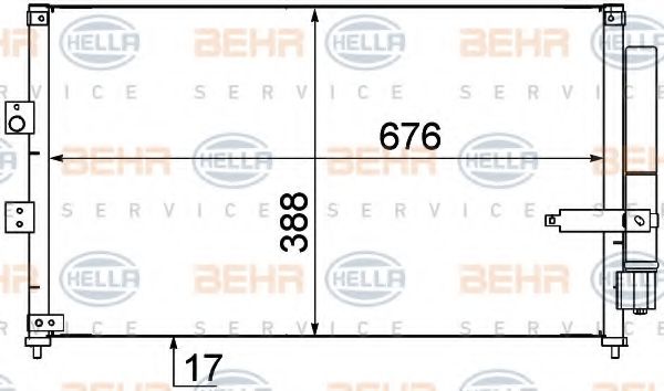 8FC 351 318-611 HELLA Air Conditioning Condenser, air conditioning