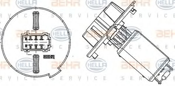 9ML 351 321-551 HELLA Resistor, interior blower