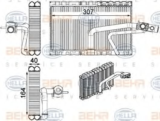 8FV 351 331-271 HELLA Evaporator, air conditioning