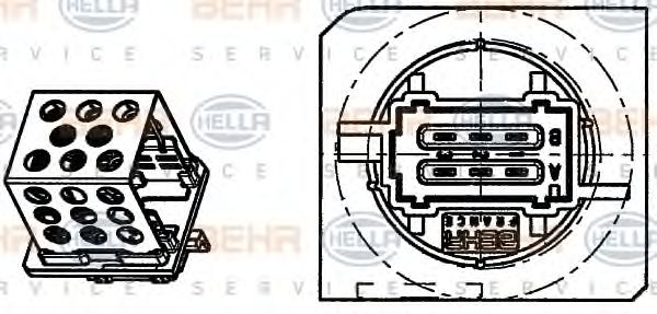 9ML 351 332-261 HELLA Resistor, interior blower