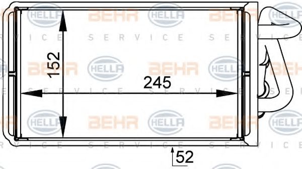 8FH 351 333-001 HELLA Heat Exchanger, interior heating