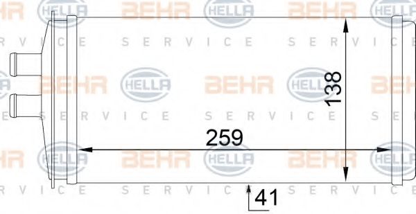 8FH 351 333-021 HELLA Heat Exchanger, interior heating