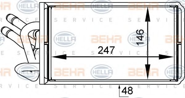 8FH 351 333-041 HELLA Heating / Ventilation Heat Exchanger, interior heating