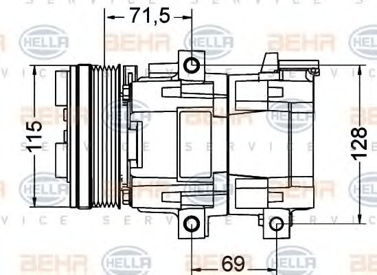 8FK 351 334-011 HELLA Compressor, air conditioning
