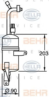 8FT 351 335-131 HELLA Dryer, air conditioning