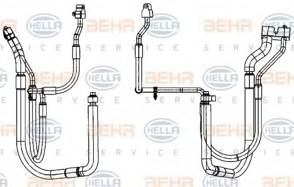 9GS 351 338-301 HELLA High-/Low Pressure Line, air conditioning