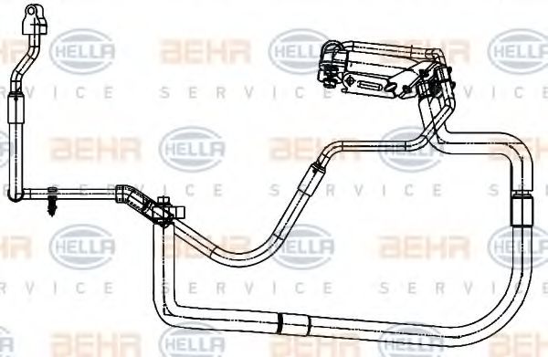 9GS 351 338-331 HELLA High-/Low Pressure Line, air conditioning