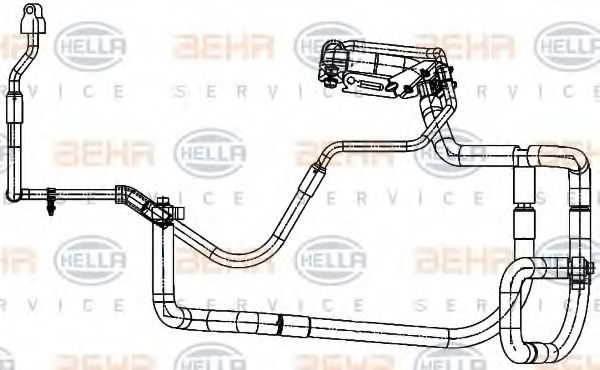 9GS 351 338-341 HELLA High-/Low Pressure Line, air conditioning