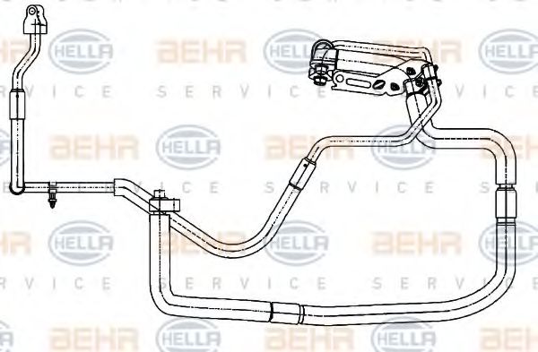 9GS 351 338-351 HELLA High-/Low Pressure Line, air conditioning