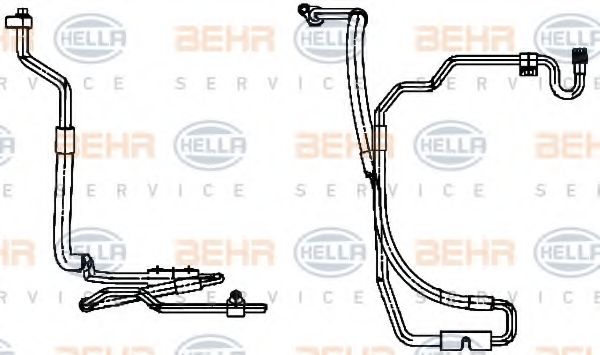 9GS 351 338-411 HELLA High-/Low Pressure Line, air conditioning