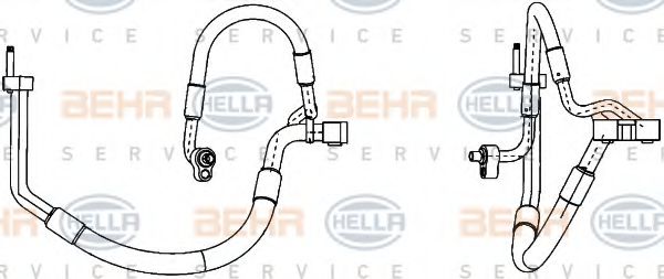 9GS 351 338-421 HELLA Air Conditioning High-/Low Pressure Line, air conditioning