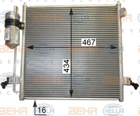 8FC 351 343-581 HELLA Air Conditioning Condenser, air conditioning