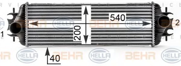 8ML 376 700-111 HELLA Intercooler, charger
