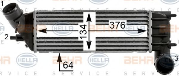 8ML 376 700-714 HELLA Intercooler, charger