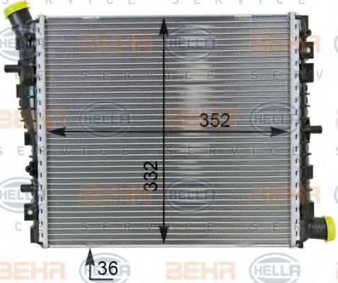 8MK 376 701-261 HELLA Cooling System Radiator, engine cooling