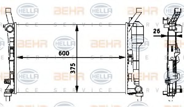 8MK 376 721-021 HELLA Cooling System Radiator, engine cooling