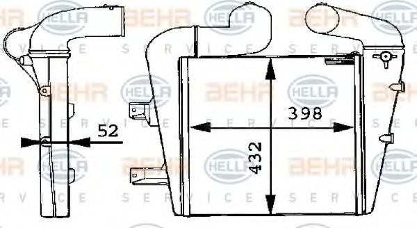 8ML 376 723-611 HELLA Intercooler, charger