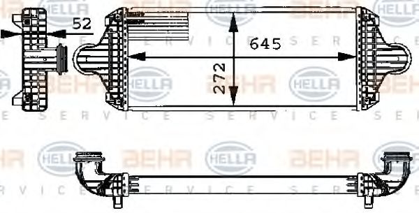 8ML 376 723-681 HELLA Intercooler, charger