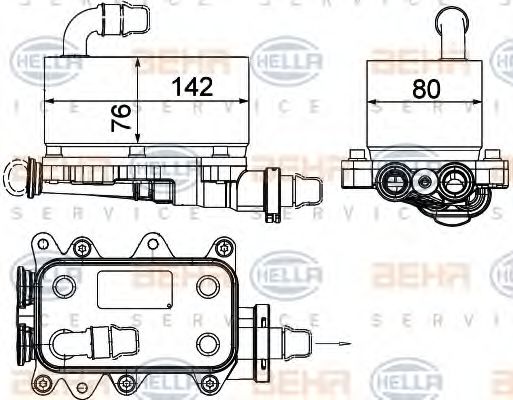 8MO 376 725-101 HELLA Ölkühler, Automatikgetriebe