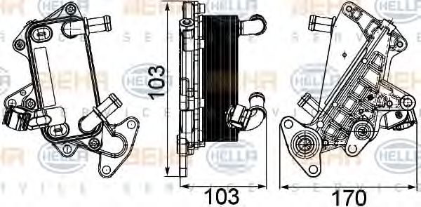 8MO 376 725-311 HELLA Oil Cooler, automatic transmission