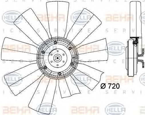 8MV 376 727-091 HELLA Fan, radiator
