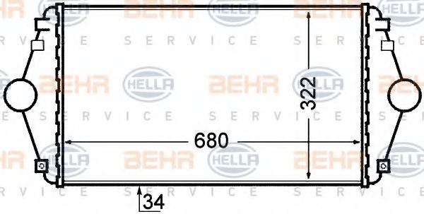 8ML 376 727-641 HELLA Intercooler, charger