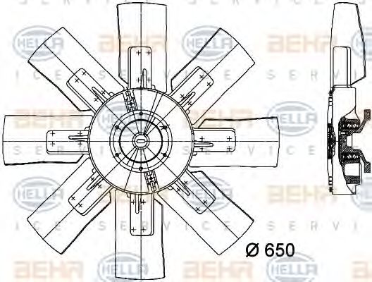 8MV 376 728-101 HELLA Cooling System Fan, radiator