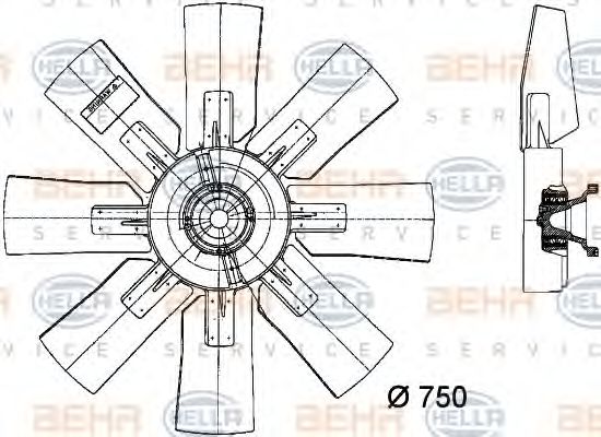 8MV 376 728-171 HELLA Cooling System Fan, radiator