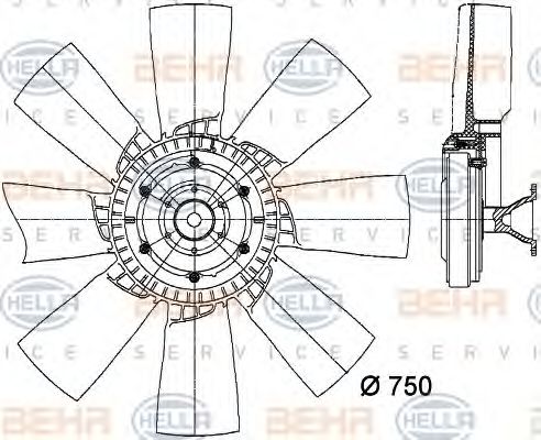 8MV 376 728-371 HELLA Fan, radiator