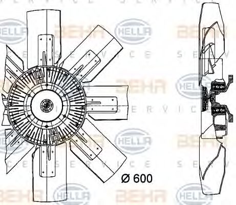 8MV 376 728-511 HELLA Cooling System Fan, radiator