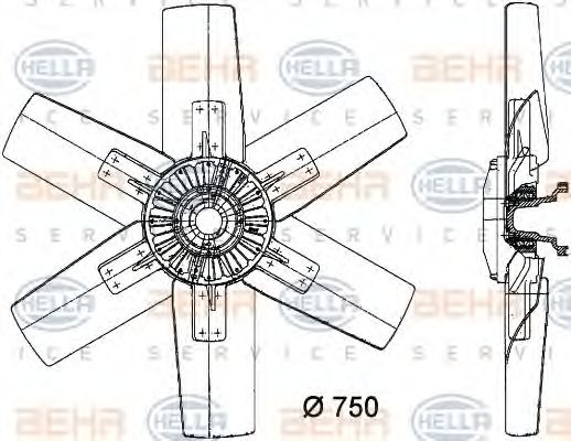 8MV 376 730-311 HELLA Fan, radiator