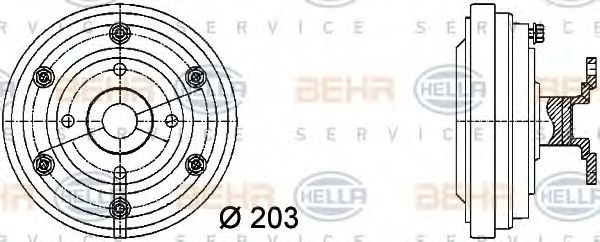8MV 376 731-281 HELLA Cooling System Clutch, radiator fan