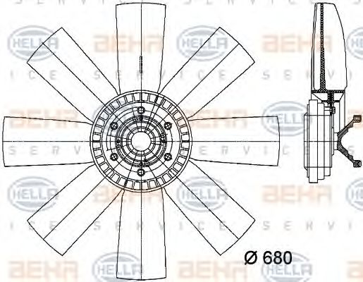 8MV 376 731-321 HELLA Cooling System Fan, radiator