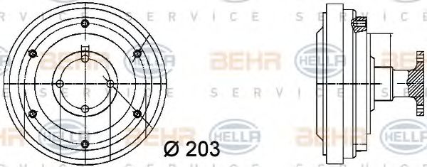 8MV 376 731-361 HELLA Clutch, radiator fan