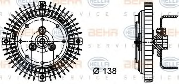 8MV 376 732-011 HELLA Clutch, radiator fan