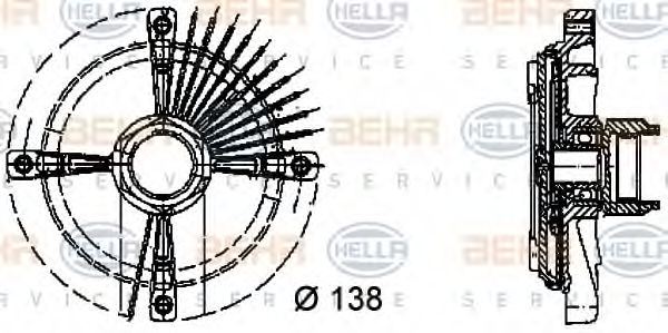 8MV 376 732-151 HELLA Clutch, radiator fan