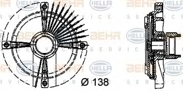 8MV 376 732-161 HELLA Cooling System Clutch, radiator fan